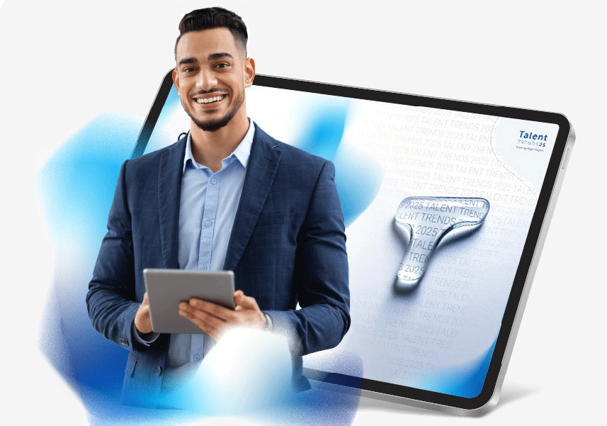 Man holding and IPAD in his hands 