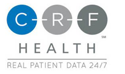 CRF Health logo with tagline 'Real Patient Data 24/7'.