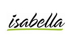Logo displaying the word 'isabella' in cursive with a green underline.