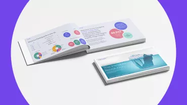 Open book with charts, next to a book cover titled 'The Invisible Revolution'.