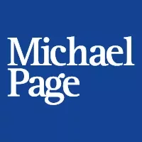 Logo of Michael Page, white text on blue background.