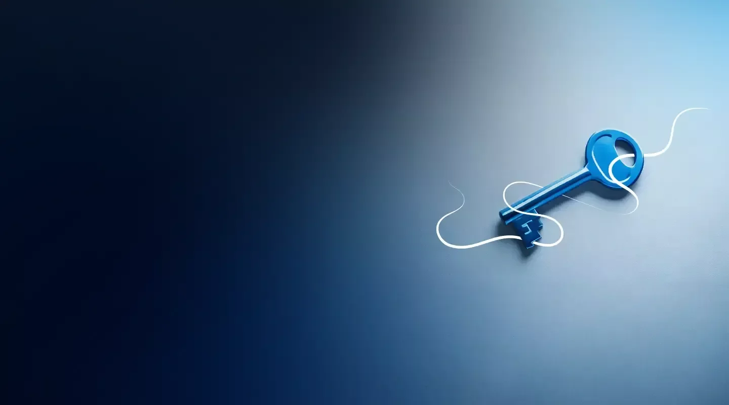 picture of a key in a blue background